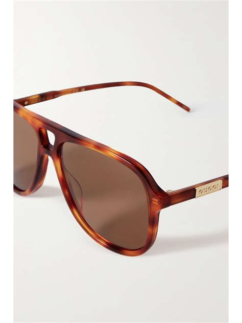 gucci tortoise shell aviator sunglasses|gucci 53mm square sunglasses.